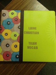 A Vocabulary Book Made by Freshman Student Laine Christian