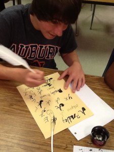 Practicing Writing using the Quill